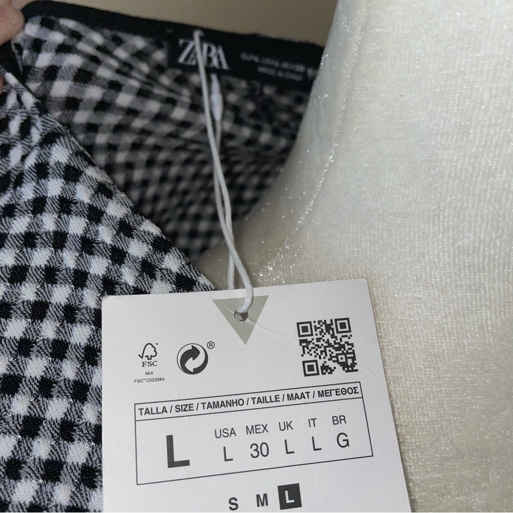 Zara Black & White Checker Print Dress - Picture 7 of 8